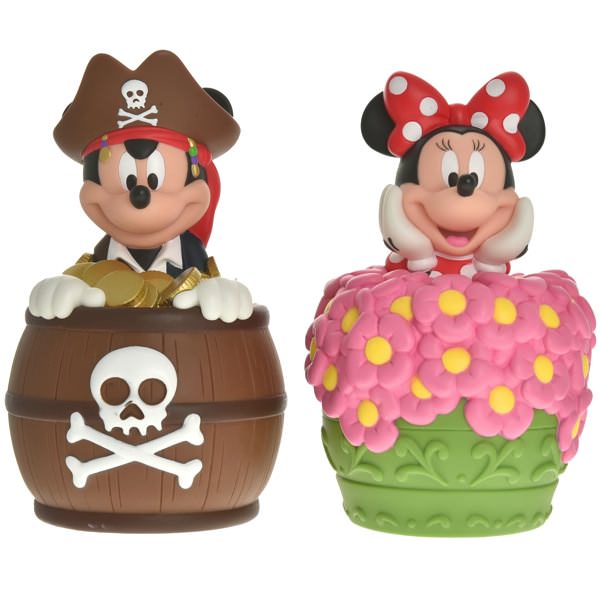 海賊ミッキーとお花いっぱいミニーちゃん ディズニーランド貯金箱