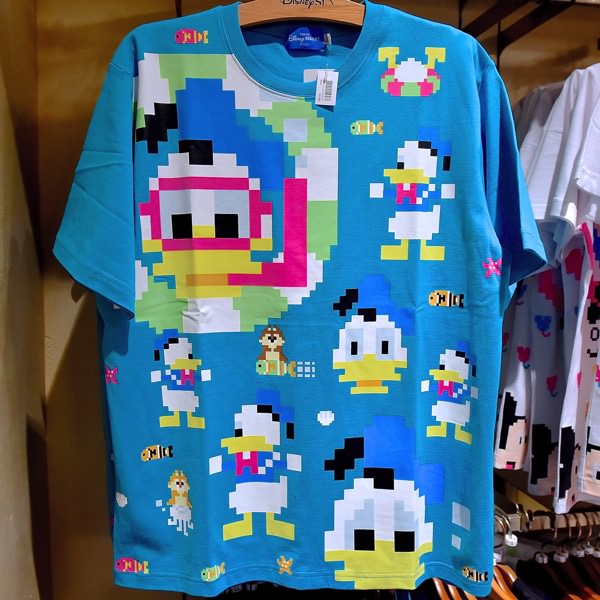 懐かしいドット絵風 ミッキー ドナルド リトルグリーンメンの8ビットtシャツ