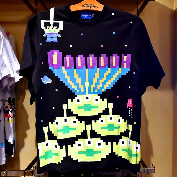 懐かしいドット絵風 ミッキー ドナルド リトルグリーンメンの8ビットtシャツ