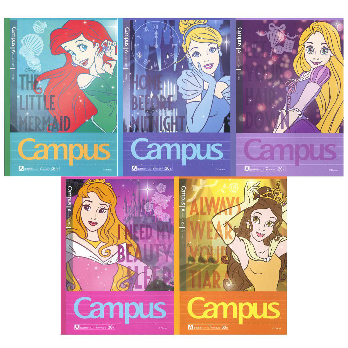 鮮やかカラーのディズニープリンセス サンスター文具campus キャンパスノート