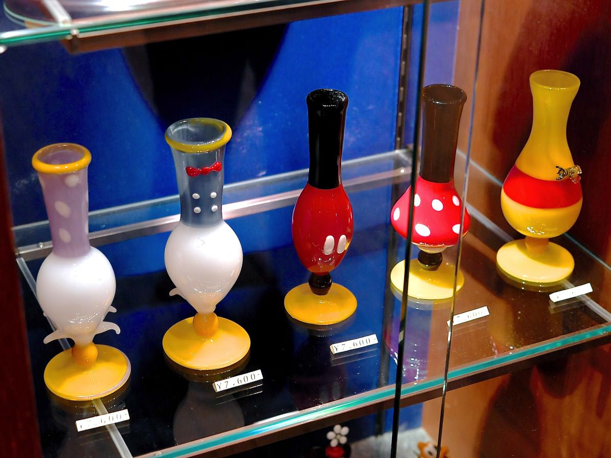 ミッキー フレンズモチーフ 東京ディズニーランド ガラスの靴 キャラクター花瓶