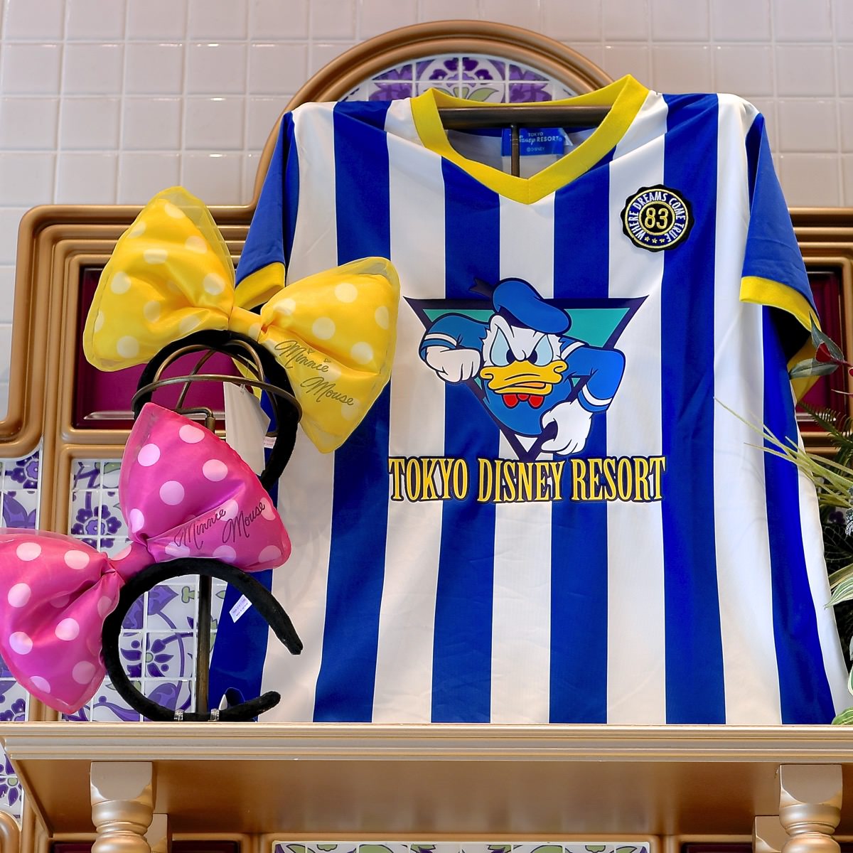 スポーツユニフォーム風で格好いい 東京ディズニーランド キャラクターデザインtシャツ