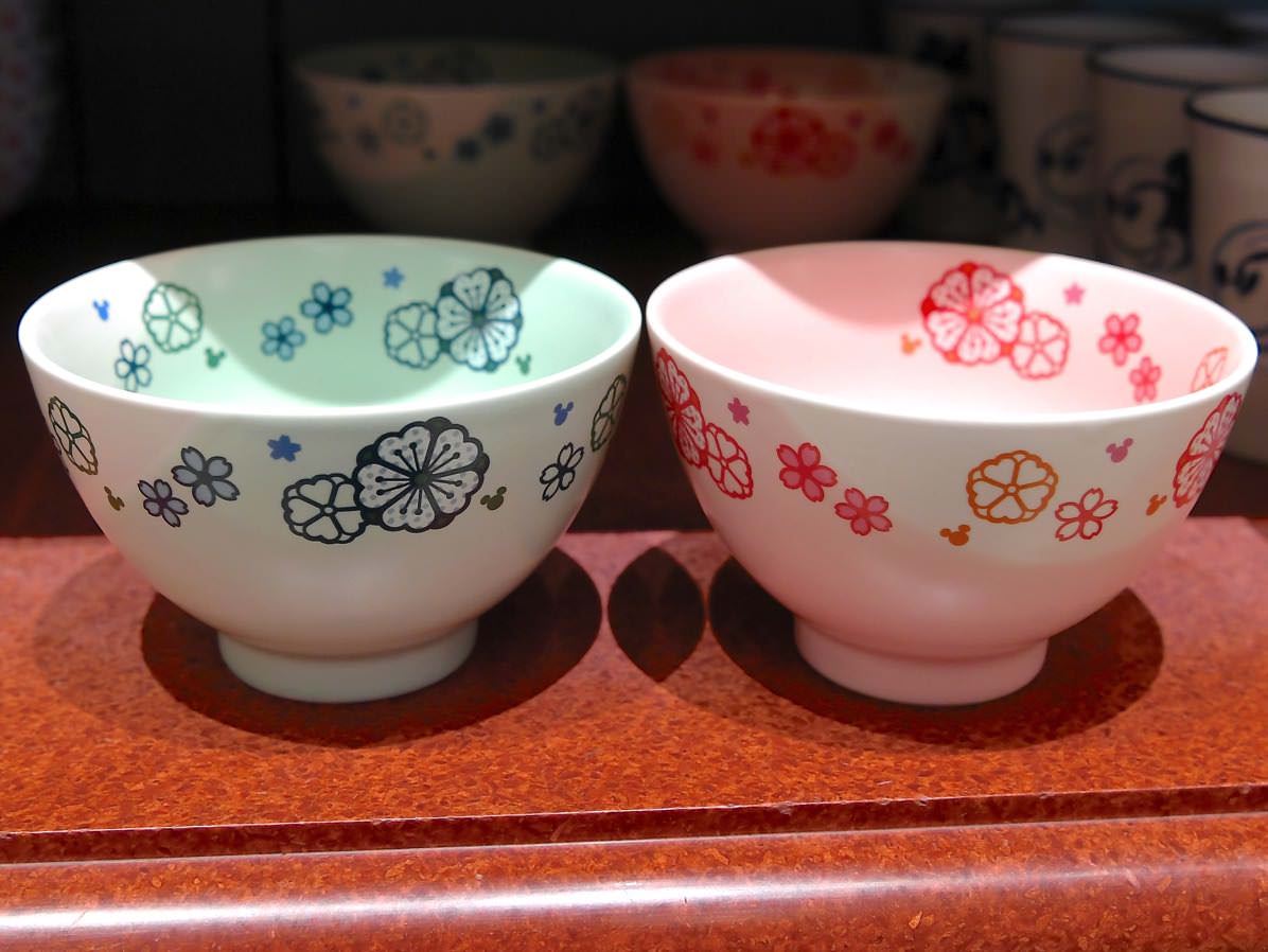 パステルカラーがかわいい桜デザイン 東京ディズニーランド ミッキー ミニーお茶碗 お箸