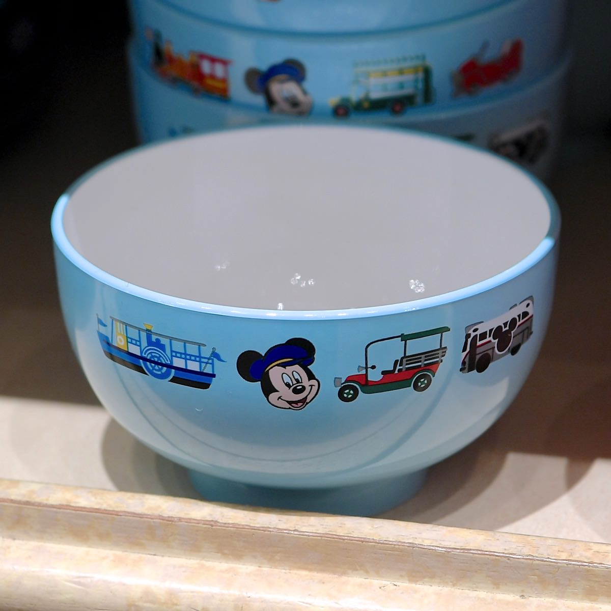 和柄ミッキー& ミニーデザインのお茶碗＆箸！東京ディズニーランド 和食器