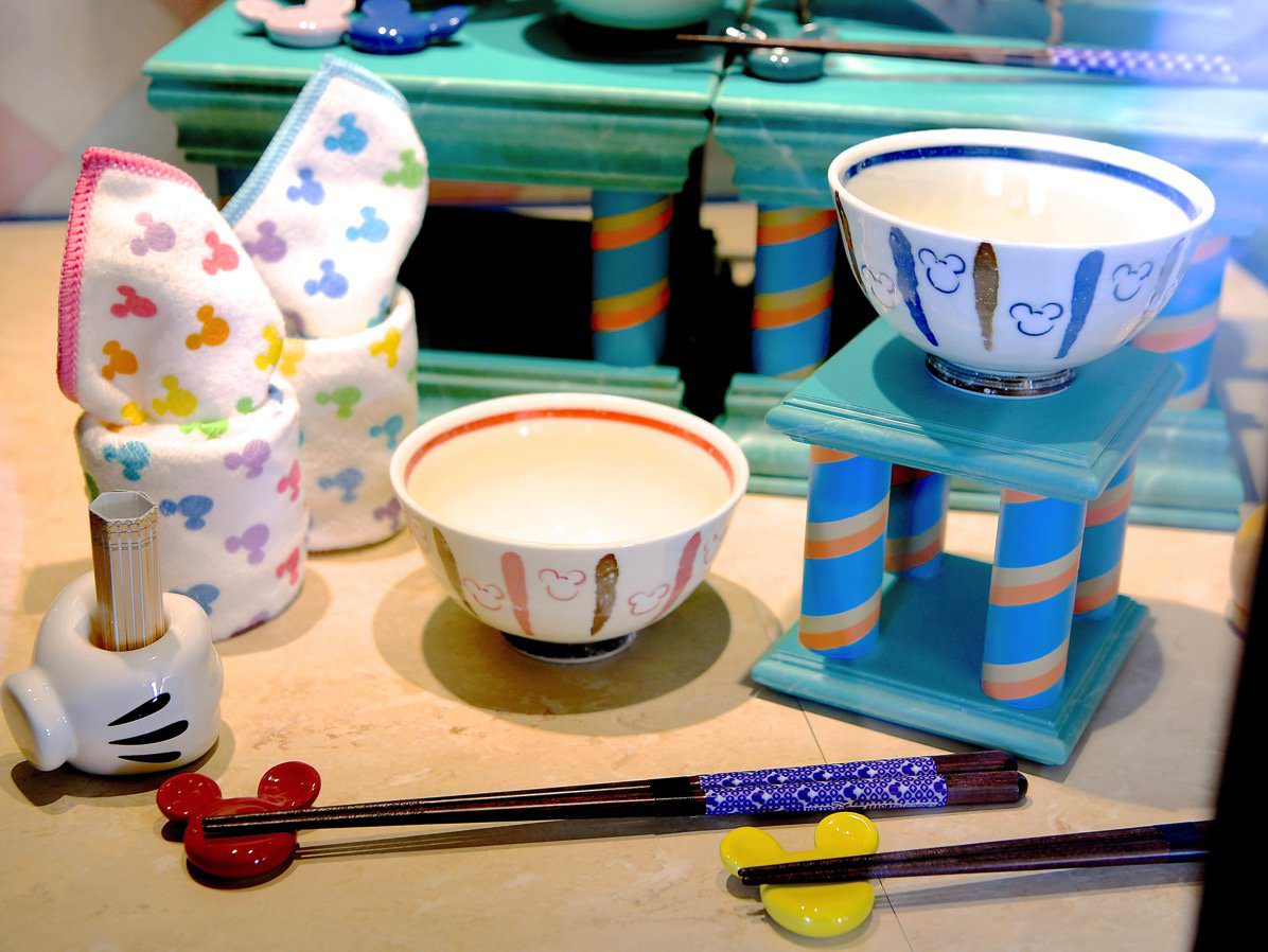和柄ミッキー ミニーデザインのお茶碗 箸 東京ディズニーランド 和食器