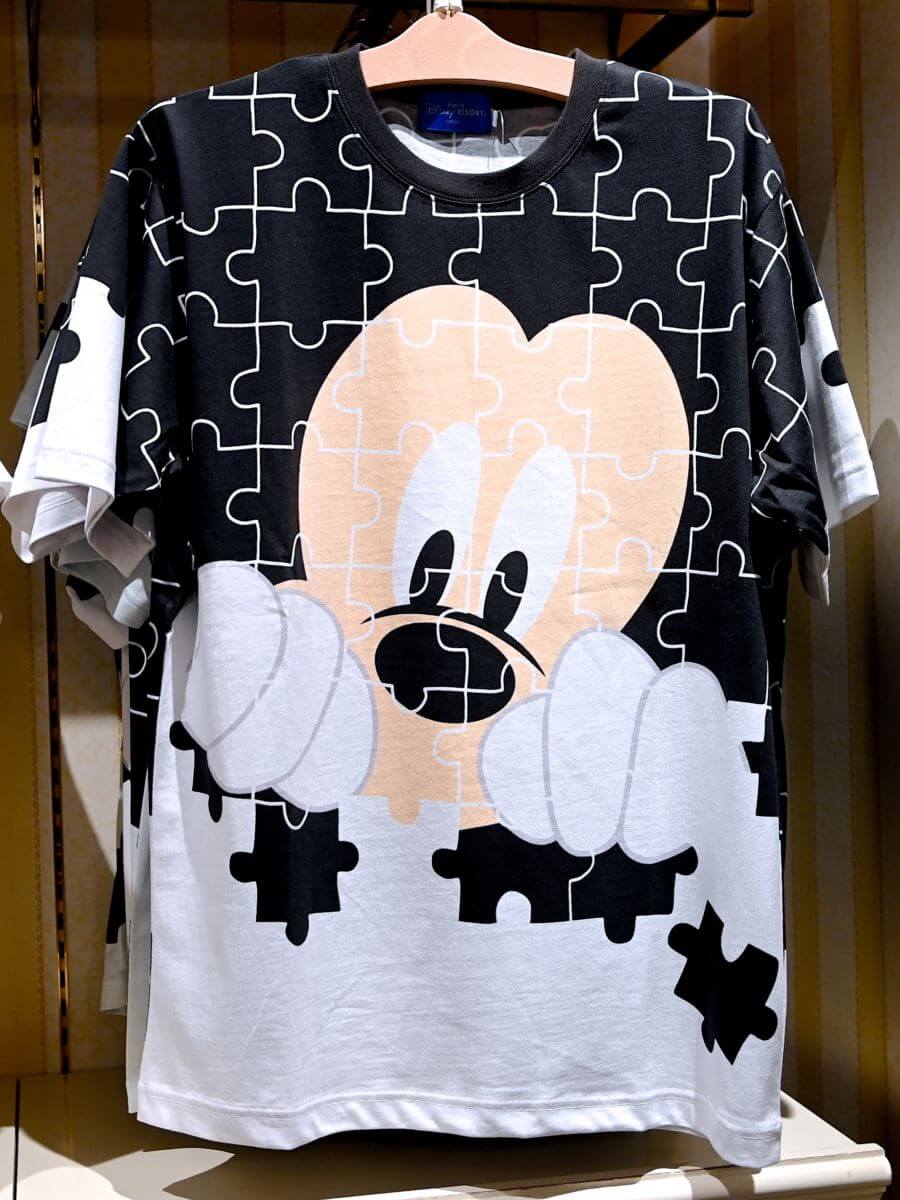 ミッキーマウスパズルデザインTシャツ1