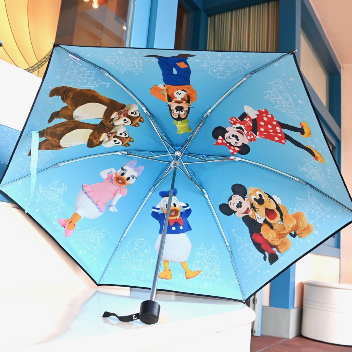 実写全身デザイン 東京ディズニーランド ミッキー フレンズ 折りたたみ傘
