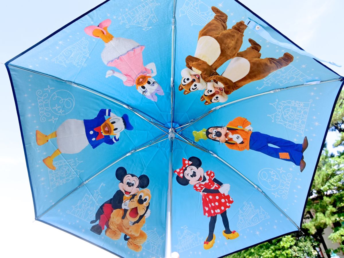 実写全身デザイン 東京ディズニーランド ミッキー フレンズ 折りたたみ傘