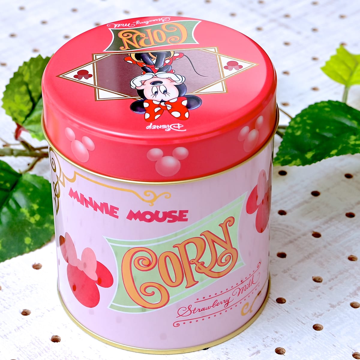 Disney SWEETS COLLECTION by 東京ばな奈『ミニーマウス/コーン いちごミルク味』缶バックデザイン