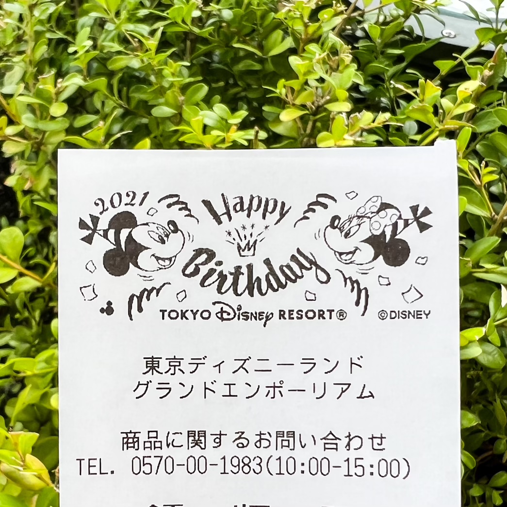 21年もミッキーとミニーが誕生日をお祝い 東京ディズニーランド11月限定レシート