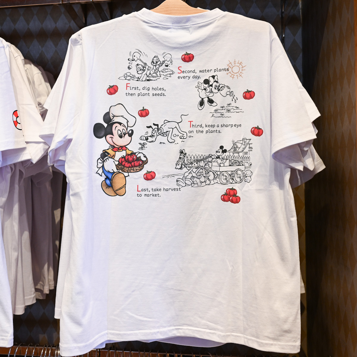 東京ディズニーランド「ミッキーマウス」トマトスナック缶Tシャツバックデザイン