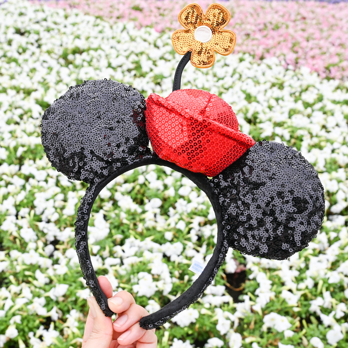 価格は安く ディズニー ミニー スパンコール カチューシャ 花 tdh