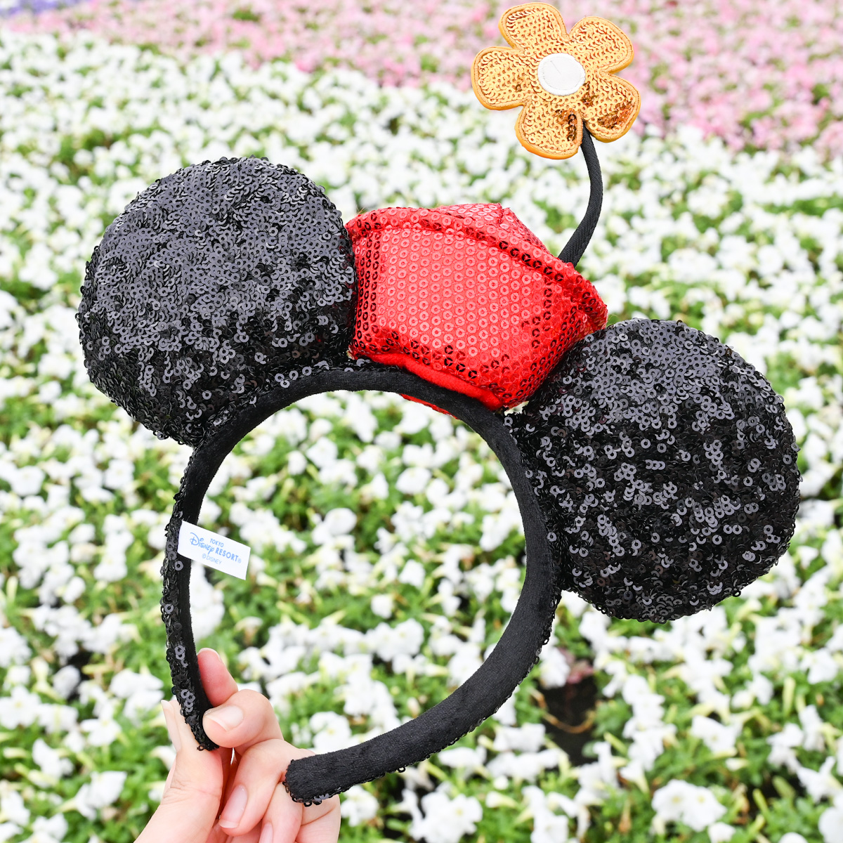 お花の付いた帽子付き！東京ディズニーランド ミニースパンコール