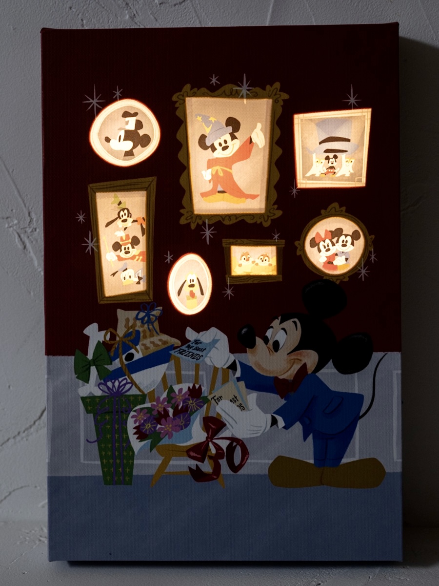 ミッキー＆フレンズ LEDアートボード Disney Store Japan 30th Anniversary　ライトアップ
