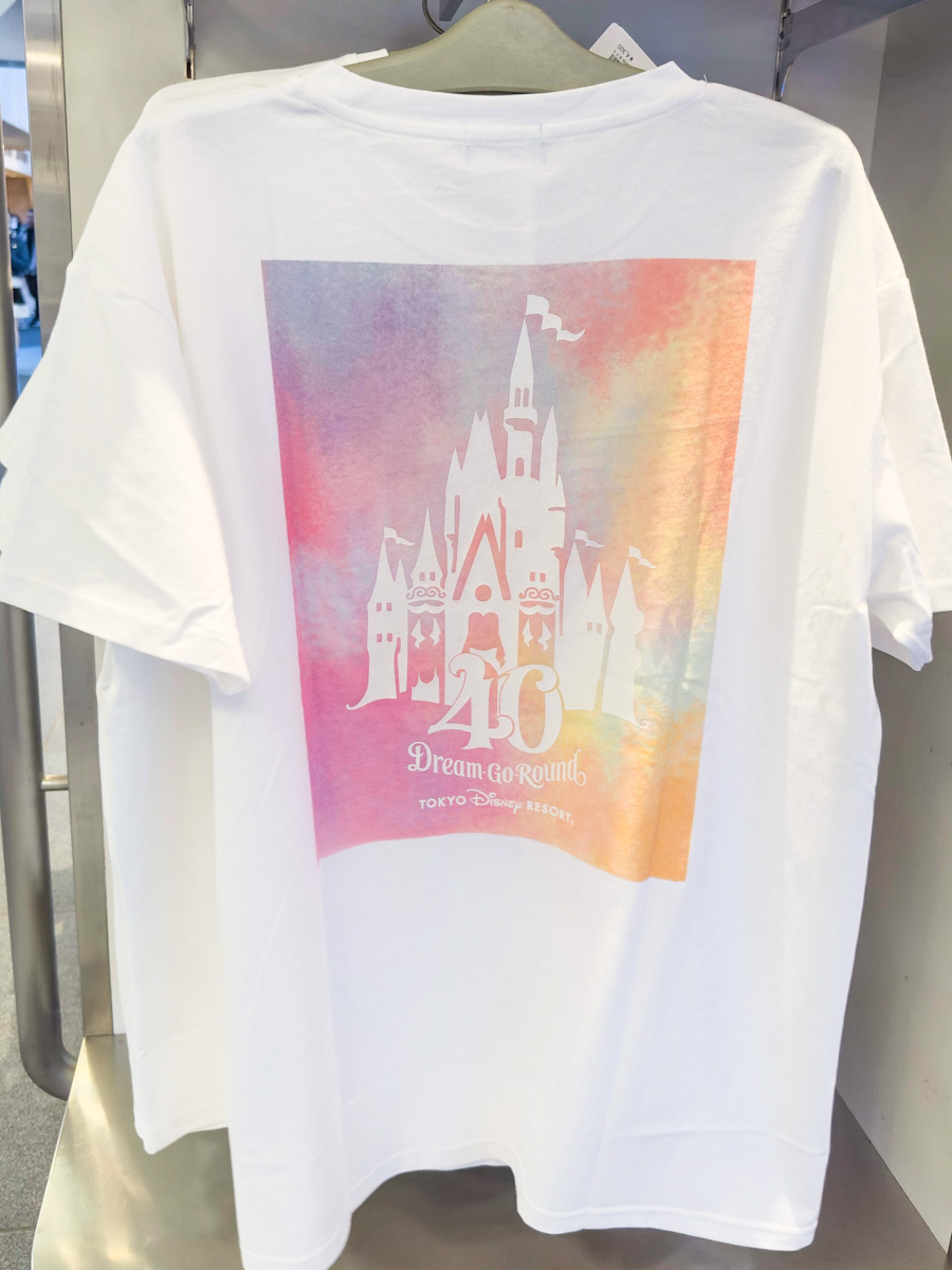 東京ディズニーリゾート40周年”ドリームゴーラウンド”Tシャツ（ビックシルエット・ホワイト）　バックデザイン