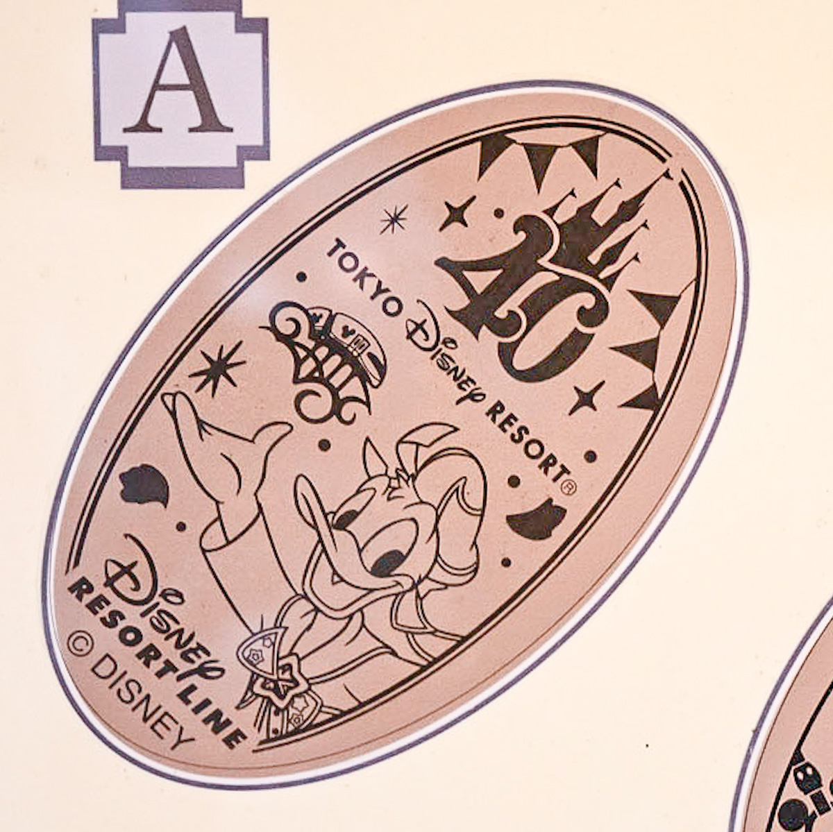「東京ディズニーリゾート40周年”ドリームゴーラウンド”」デザインスーベニアメダル　東京ディズニーシー・ステーション　ドナルドダック