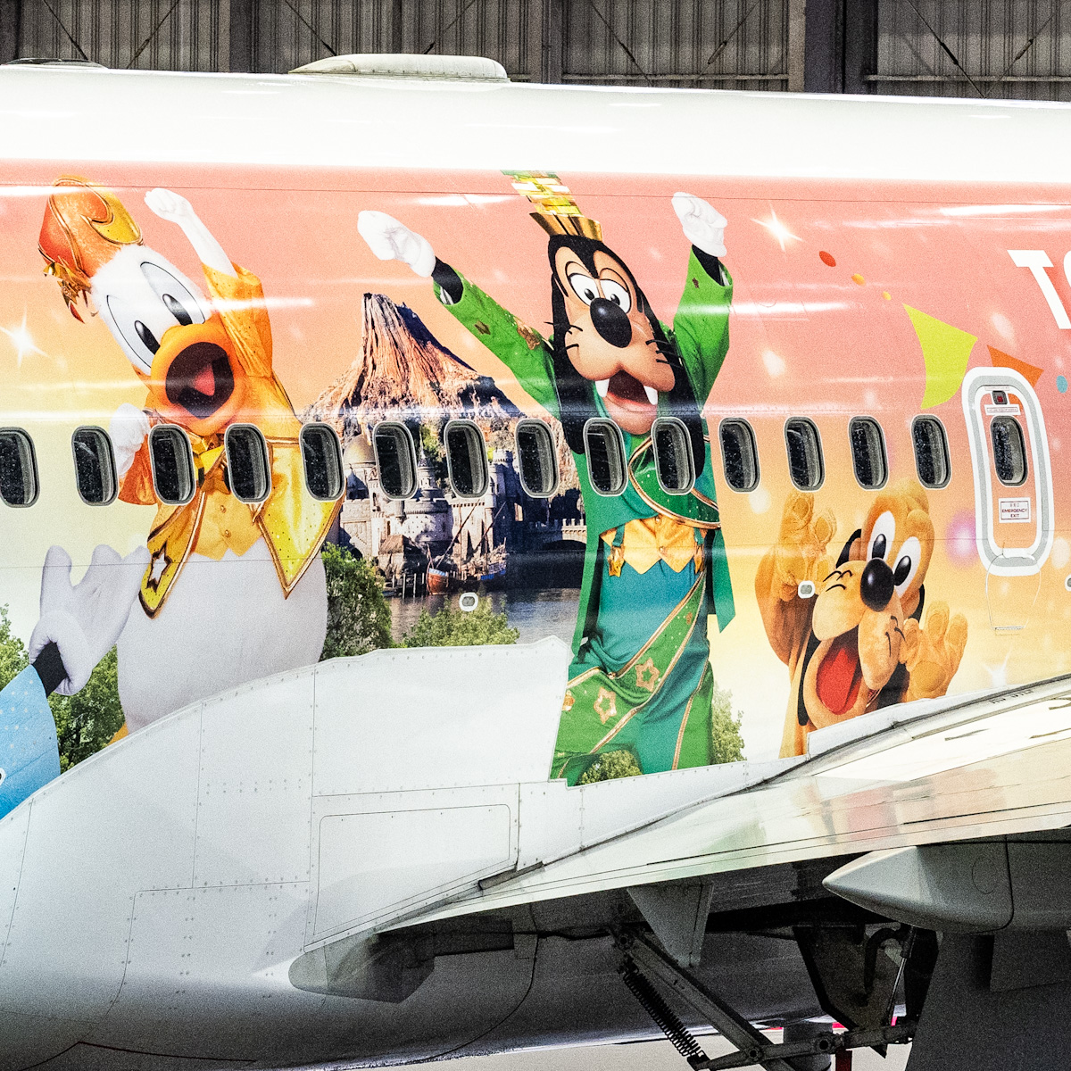 東京ディズニーリゾート40周年記念特別塗装機「JAL Colorful Dreams Express」　ドナルド　グーフィー　プルート