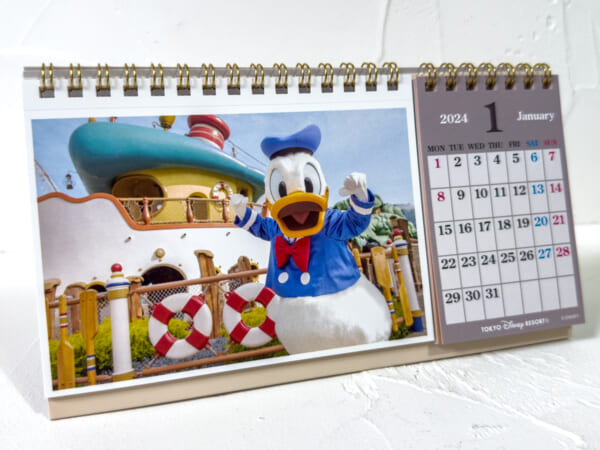 東京ディズニーリゾート実写デザイン卓上カレンダー2024　ドナルドのボートとドナルド