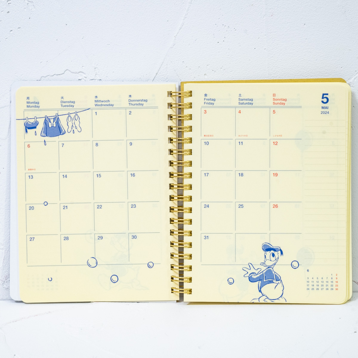 【デルフォニックス】ドナルド、チップ＆デール Rollbahn 手帳・スケジュール帳(L) Calendar＆Organizer 2024　月デザイン
