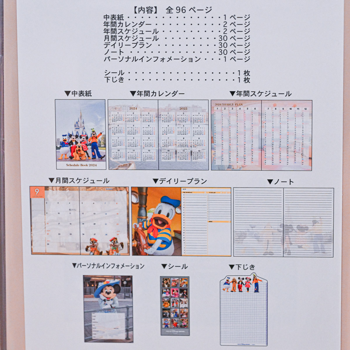 東京ディズニーリゾート実写デザイン手帳2024デザイン