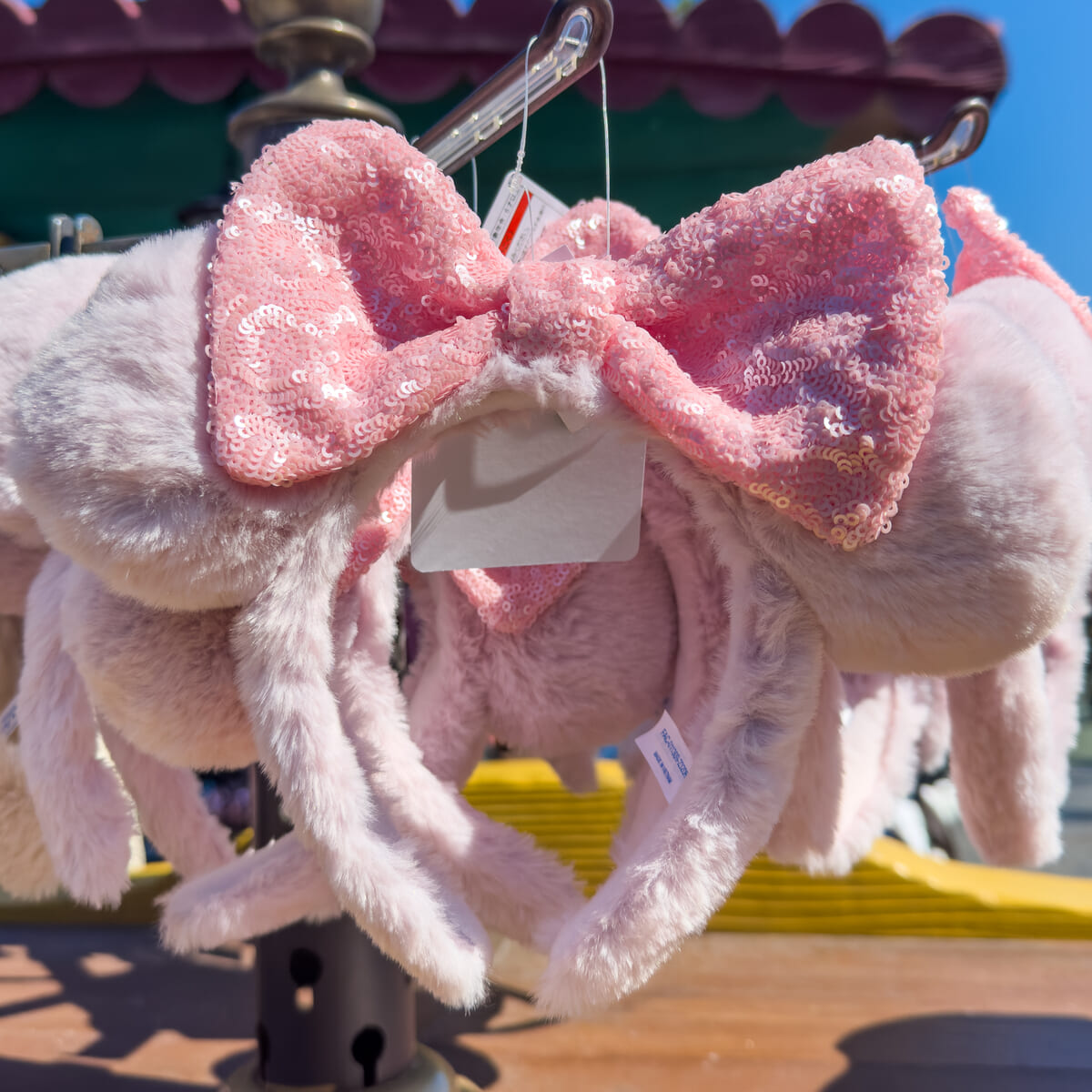 ディズニー ふわふわ カチューシャ ピンク ミニー スパンコール - ヘア