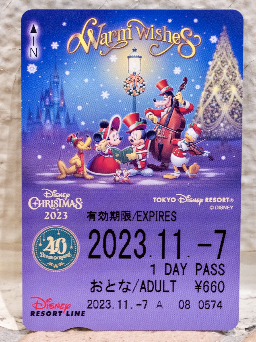 ディズニーリゾートライン“ディズニー・クリスマス2023”フリーきっぷ　ミッキー&ミニー
