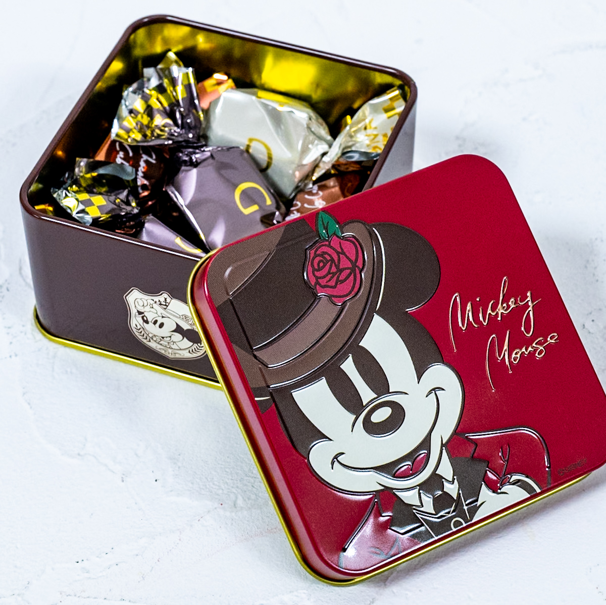 【GODIVA】ミッキー チョコレート G キューブ アソートメント 缶入り Disney Valentine 2025　デザイン1