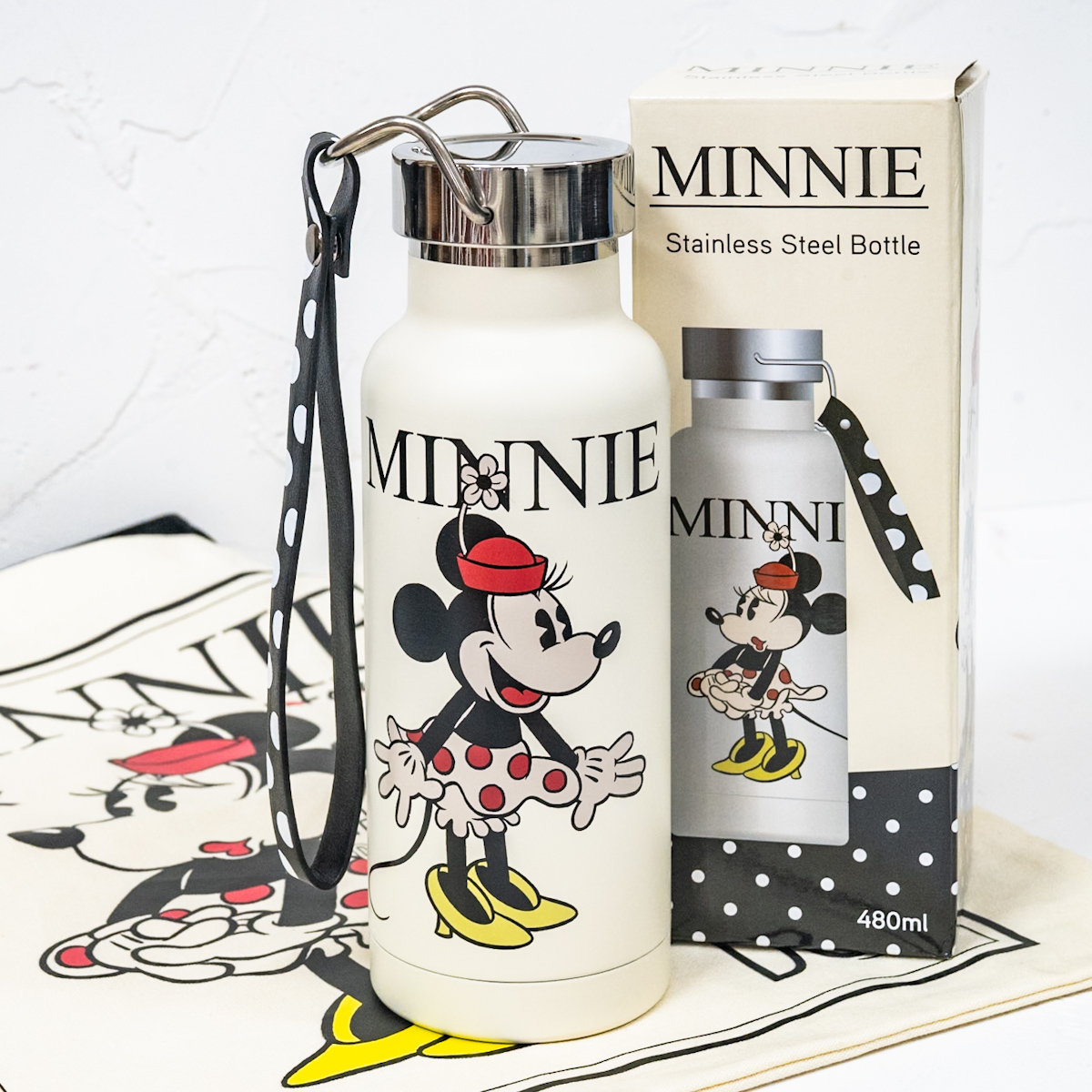 ミニー ステンレスボトル ストラップ付き MINNIE DAY