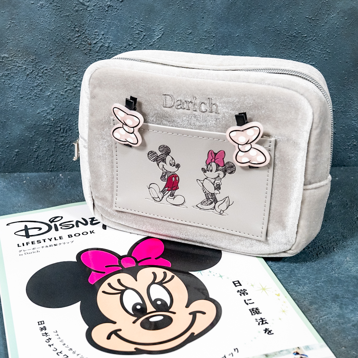 Disney LIFESTYLE BOOK グレーポーチ＆前髪クリップ by Darich