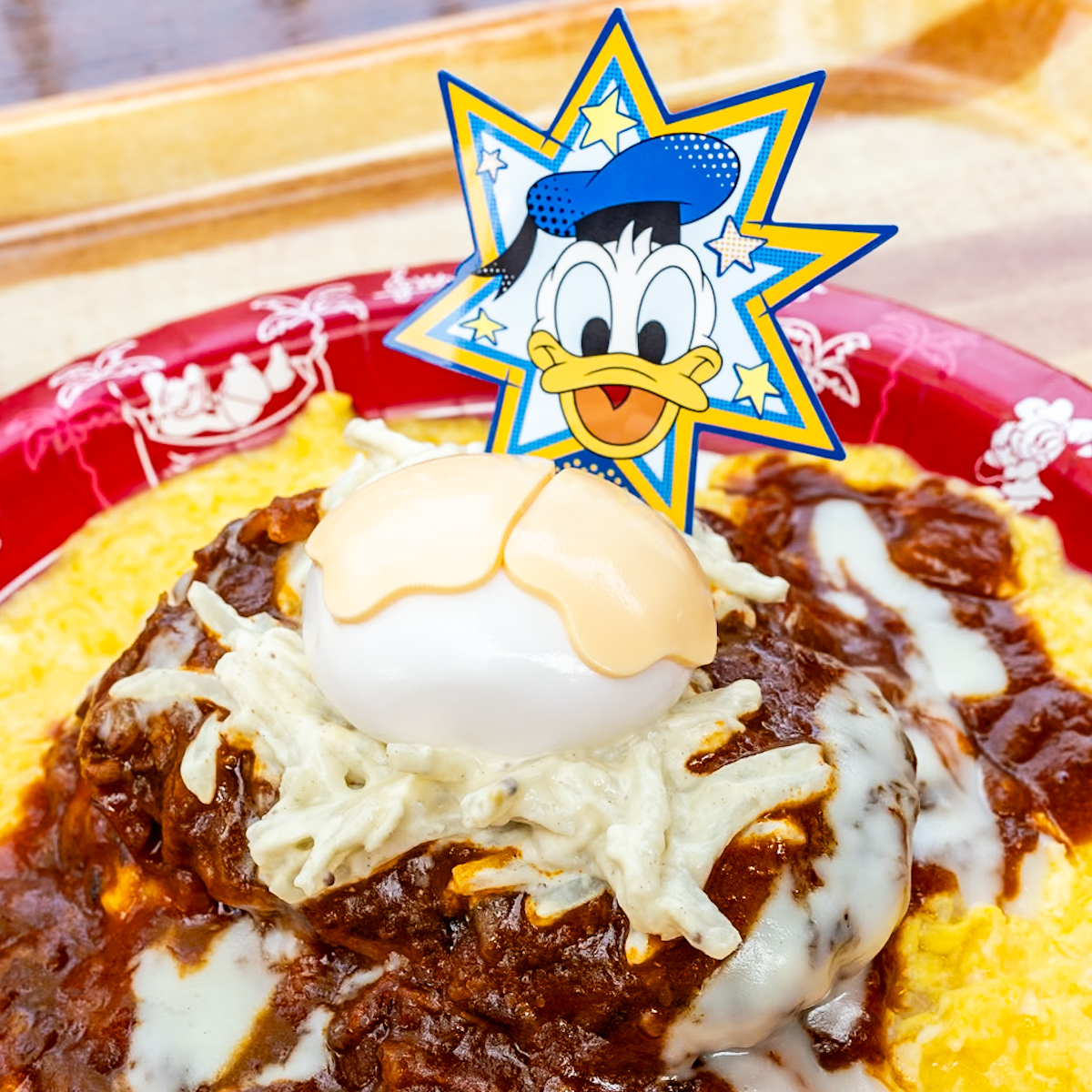 ハンバーグとハッシュドビーフのオムライス1