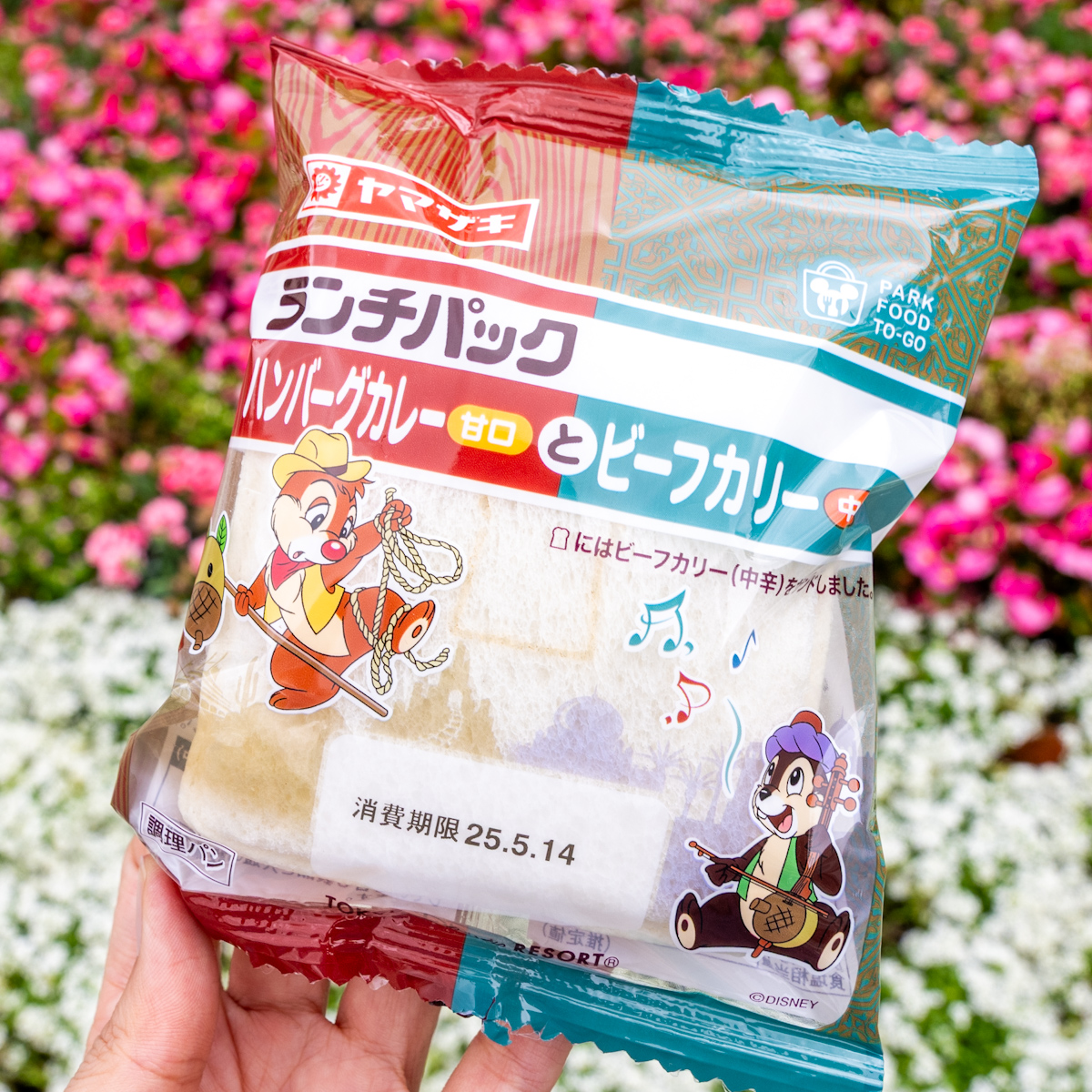 東京ディズニーリゾート「ランチパック ハンバーグカレーとビーフカリー」（チップ&デールデザイン）デザイン　パッケージ
