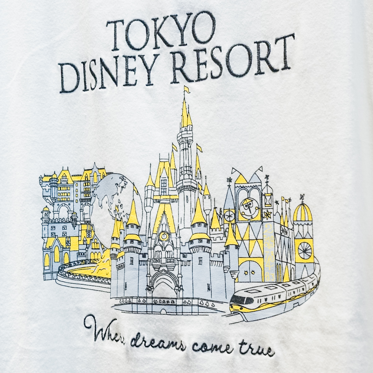 東京ディズニーリゾート『Tシャツ』白　デザイン