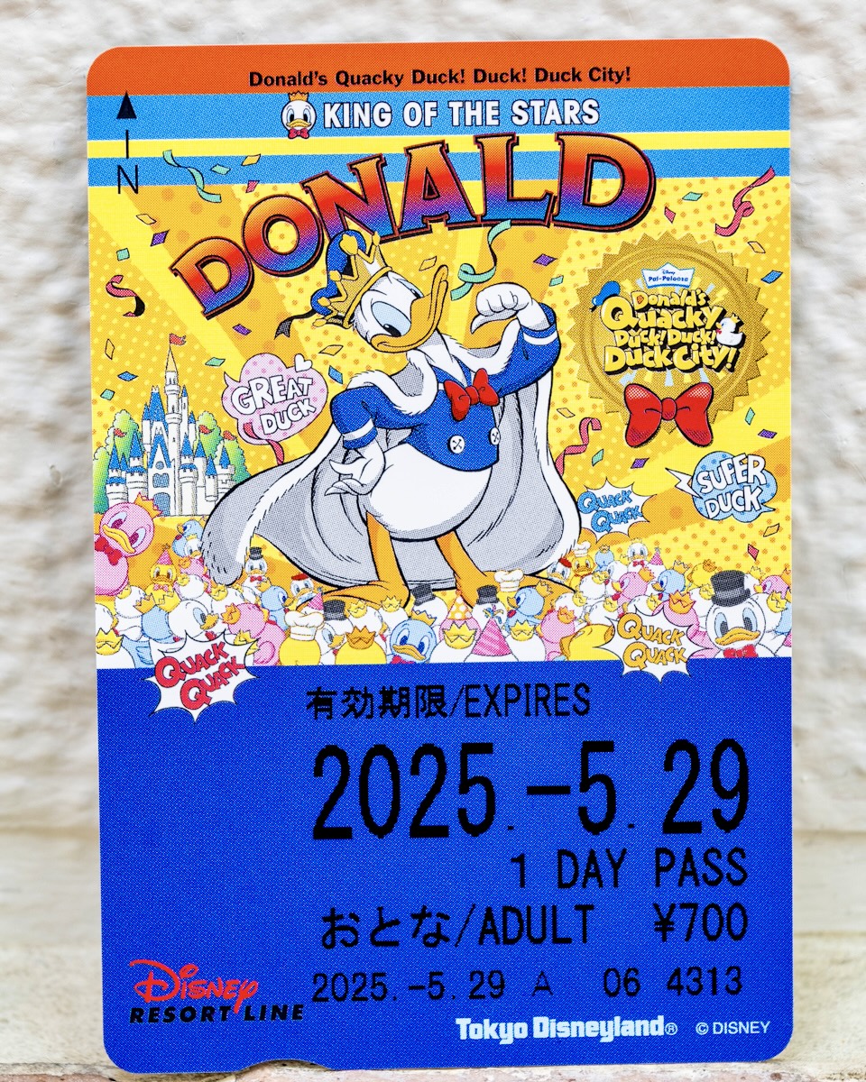 ディズニーリゾートライン「ドナルドのクワッキー・ダック!ダック!ダックシティ!」フリーきっぷ（お誕生日デザイン）1