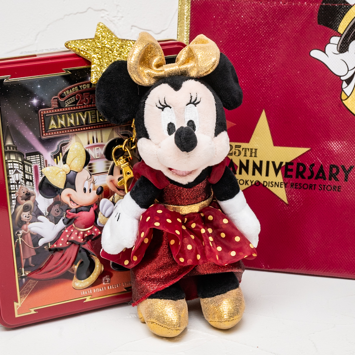 【東京ディズニーリゾート店限定】ミニーぬいぐるみキーホルダー・キーチェーン 東京ディズニーリゾート店25周年記念