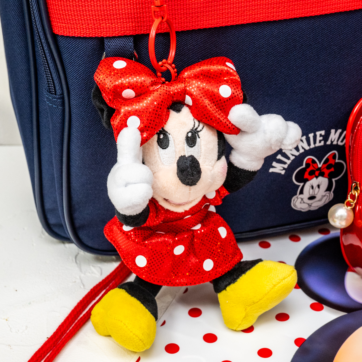 ミニー ぬいぐるみキーホルダー・キーチェーン MINNIE’S DOT RIBBON