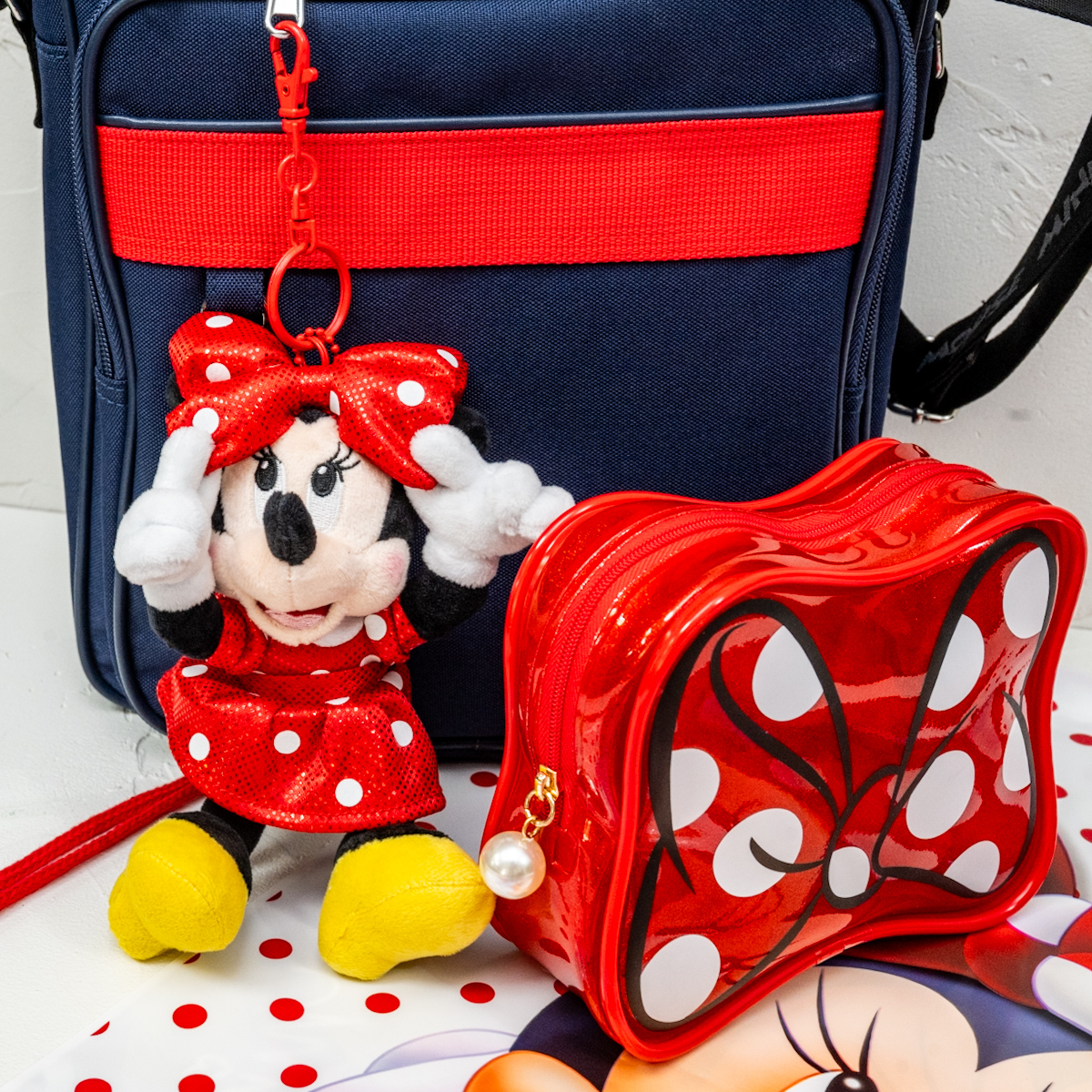 ミニー ぬいぐるみキーホルダー・キーチェーン MINNIE’S DOT RIBBON1