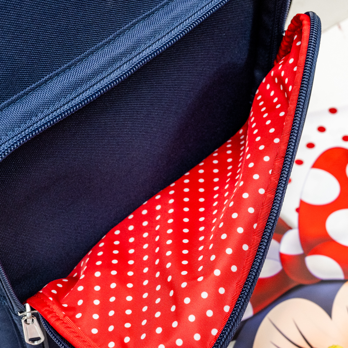 ミニー ショルダーバッグ スクールバッグ MINNIE’S DOT RIBBON内側