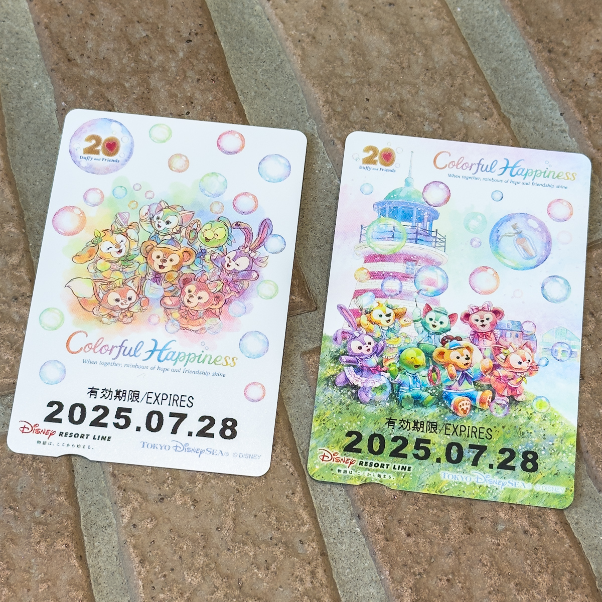 ディズニーリゾートライン フリーきっぷ(二次元コード乗車券タイプ　ダッフィー&フレンズ20周年:カラフルハピネス二次元コードフリーきっぷ