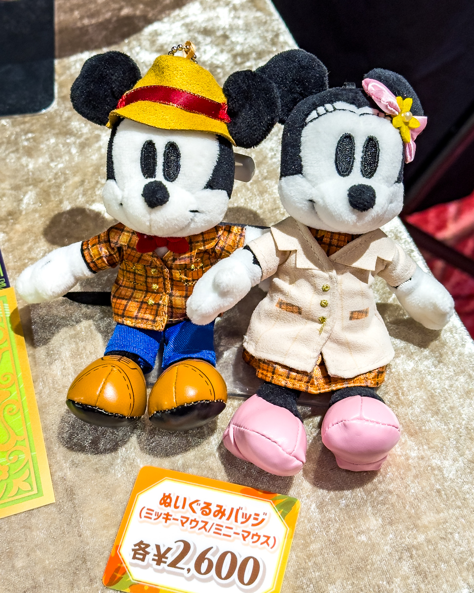 ミッキー、ミニーぬいぐるみバッジ