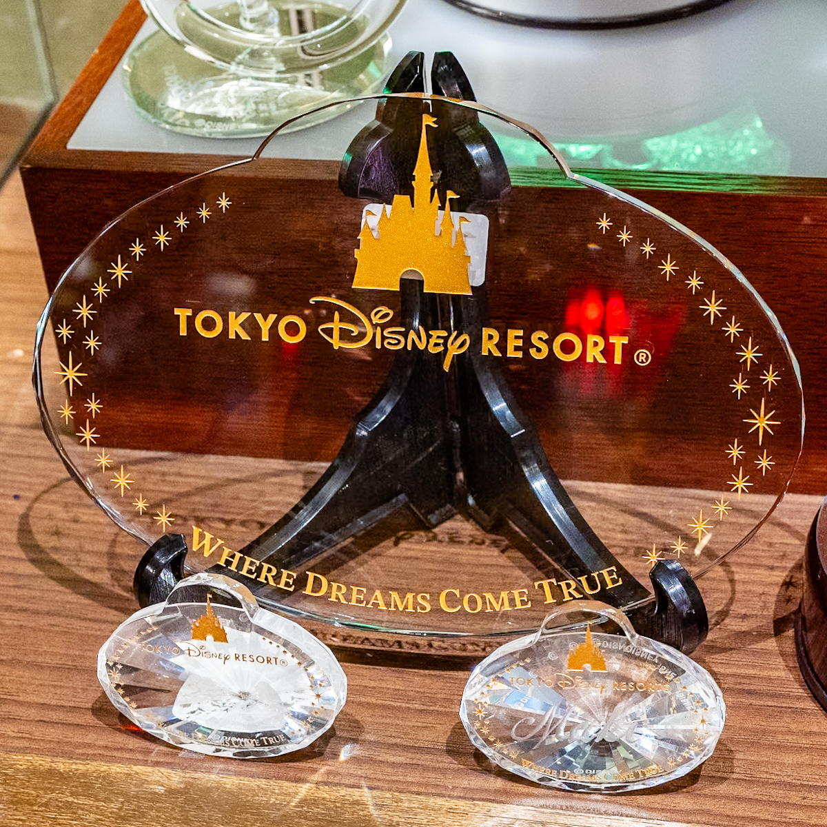 東京ディズニーランド「ガラスの靴」ネームタグ（ネームプレート）デザイン置物・お土産