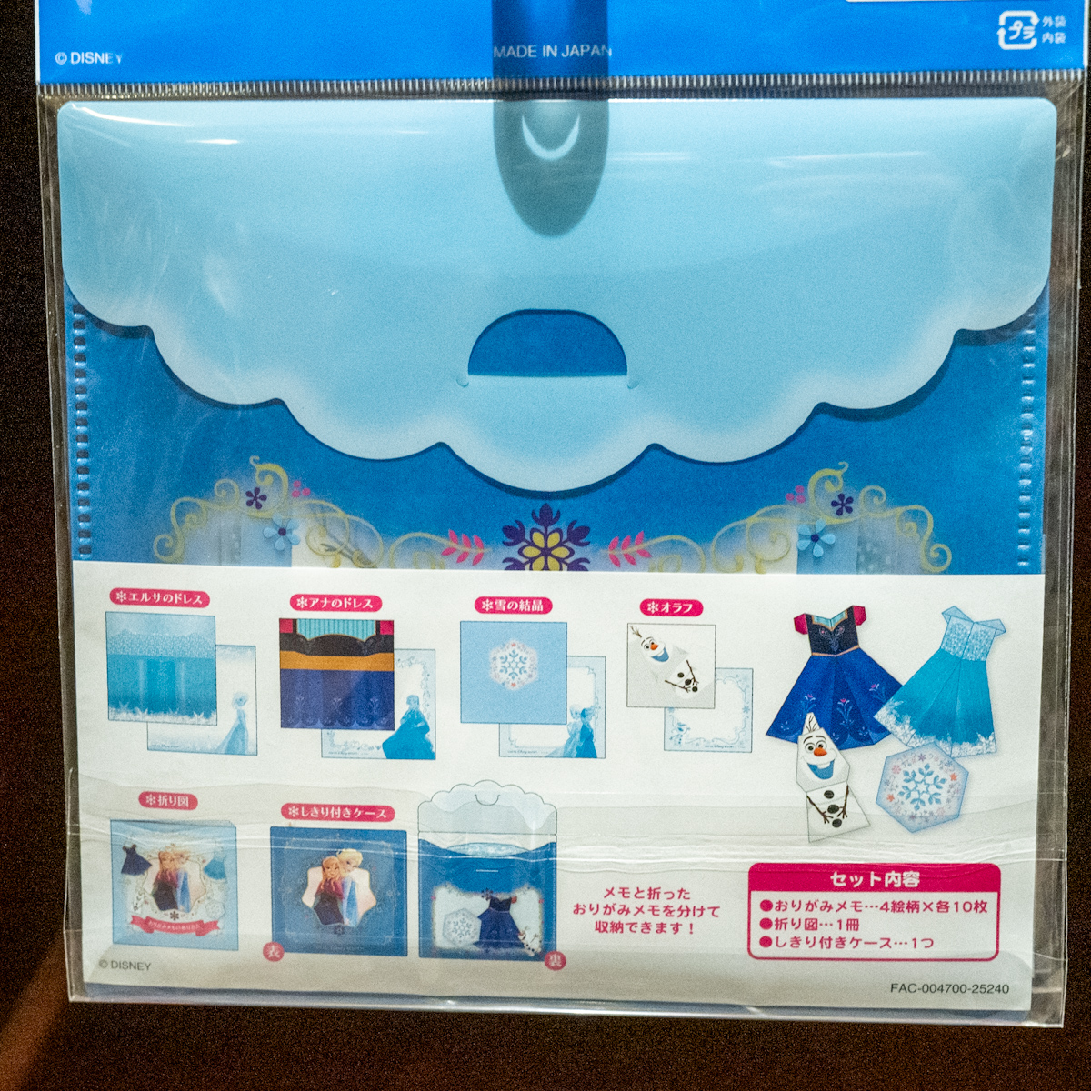 東京ディズニーリゾート『アナと雪の女王』おりがみメモ デザイン