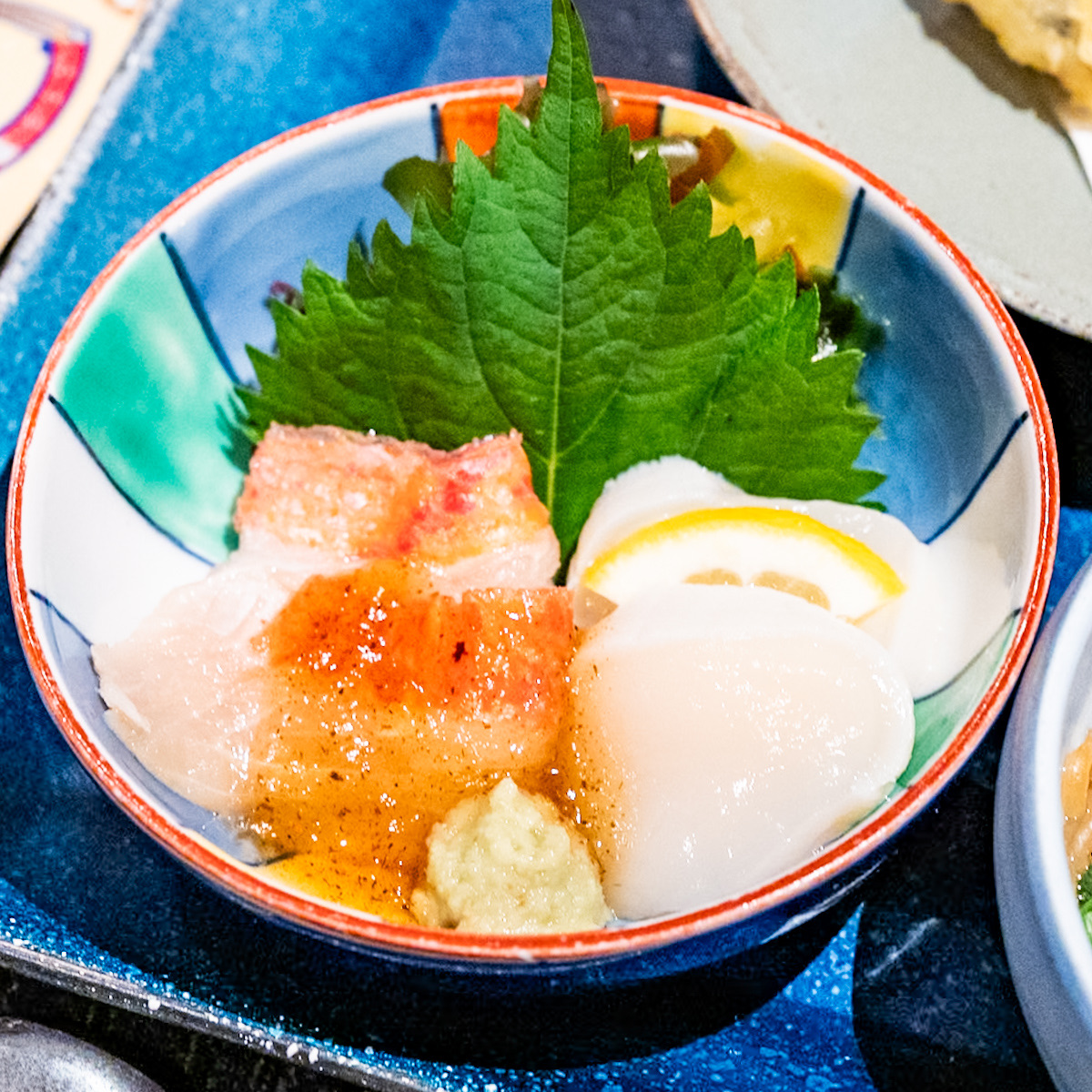 金目鯛と帆立貝の湯引き