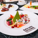 柚子とホワイトチョコレートのムース　カシスソルベ