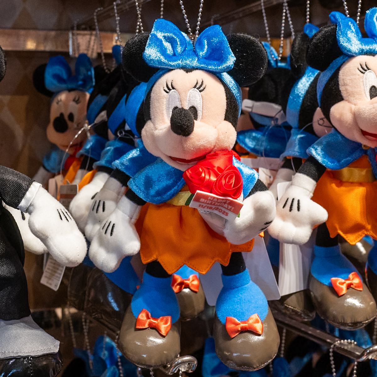 ミニーマウスお誕生日ぬいぐるみバッジ