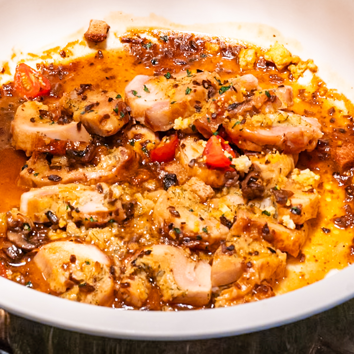 チキンバロティーヌ　マレンゴ風