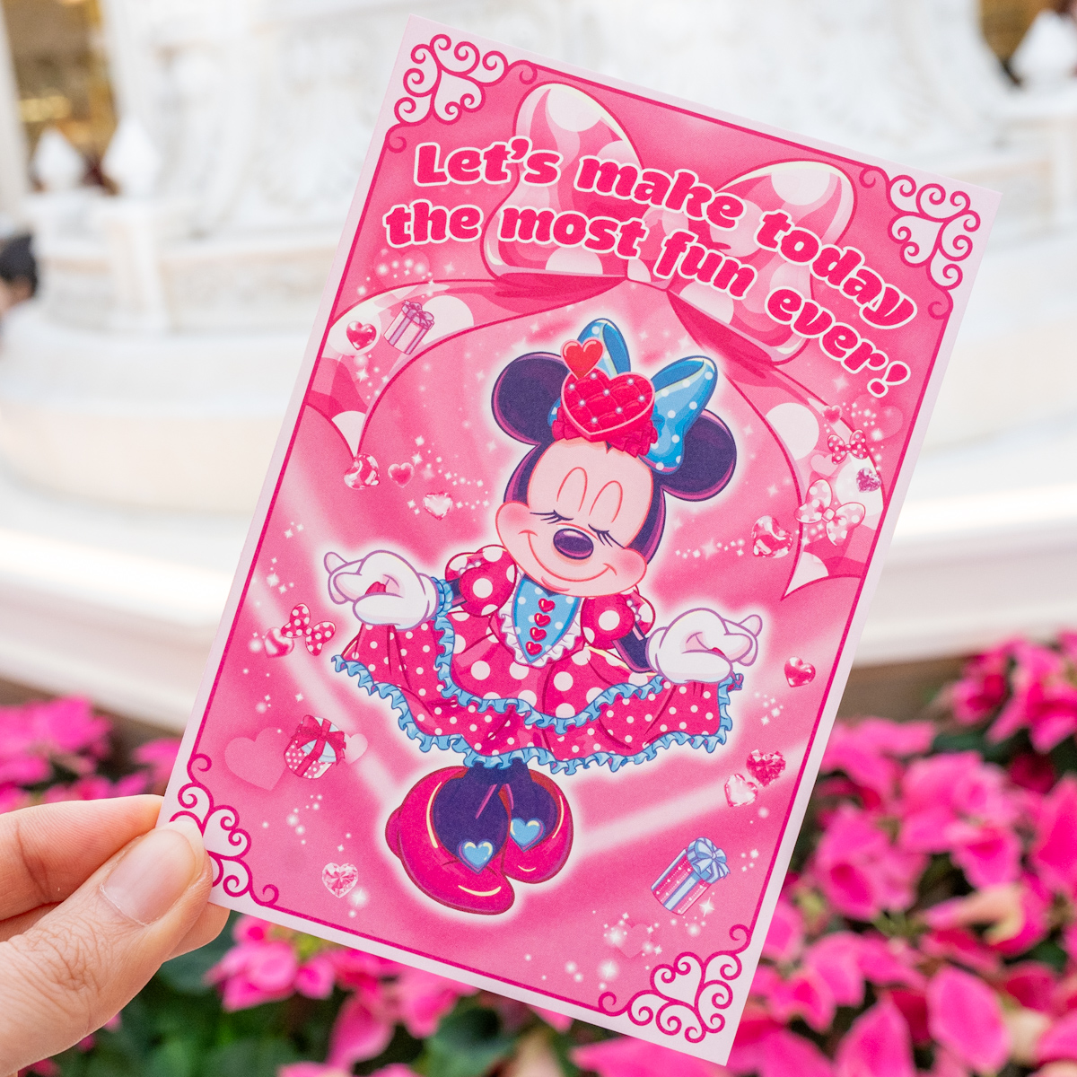 東京ディズニーランド「クリスタルパレス・レストラン」ミニーのファンダーランドスペシャルブッフェ　グリーティングカード1種目　ミニーデザイン