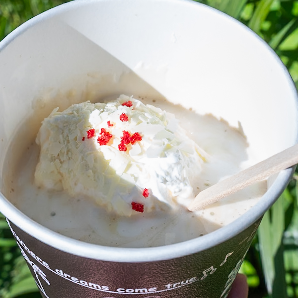 東京ディズニーランド「スクウィーザーズ・トロピカル・ジュースバー」ウィンナーコーヒー（マカダミアナッツシロップ＆チョコ）1