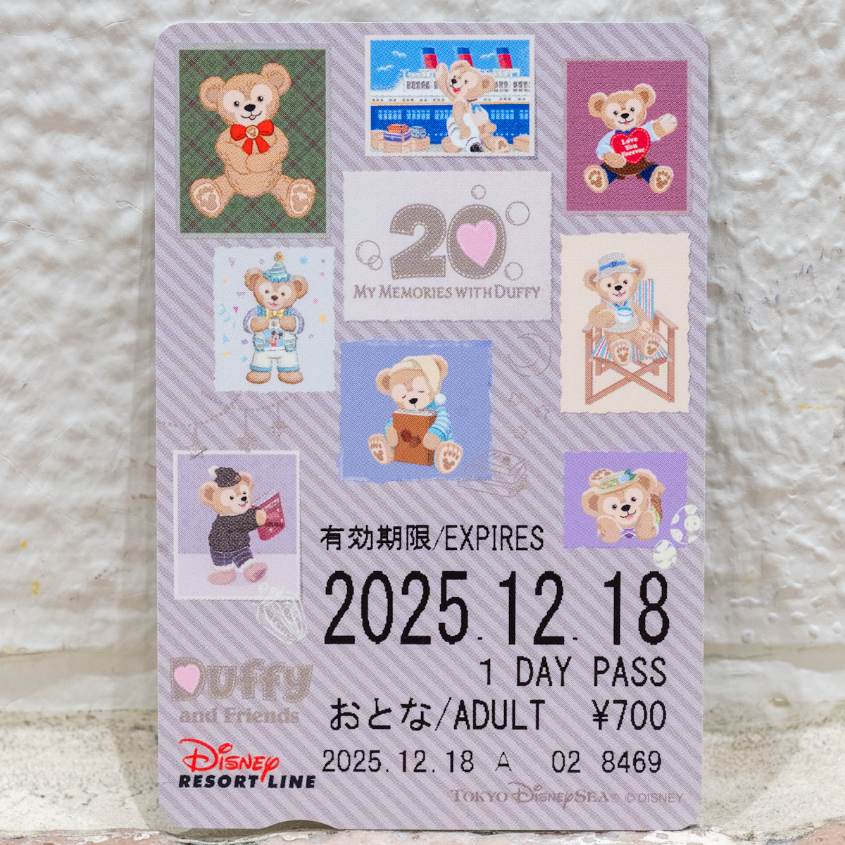 ディズニーリゾートライン「マイ・メモリーズ・ウィズ・ダッフィー」フリーきっぷ 磁気タイプ