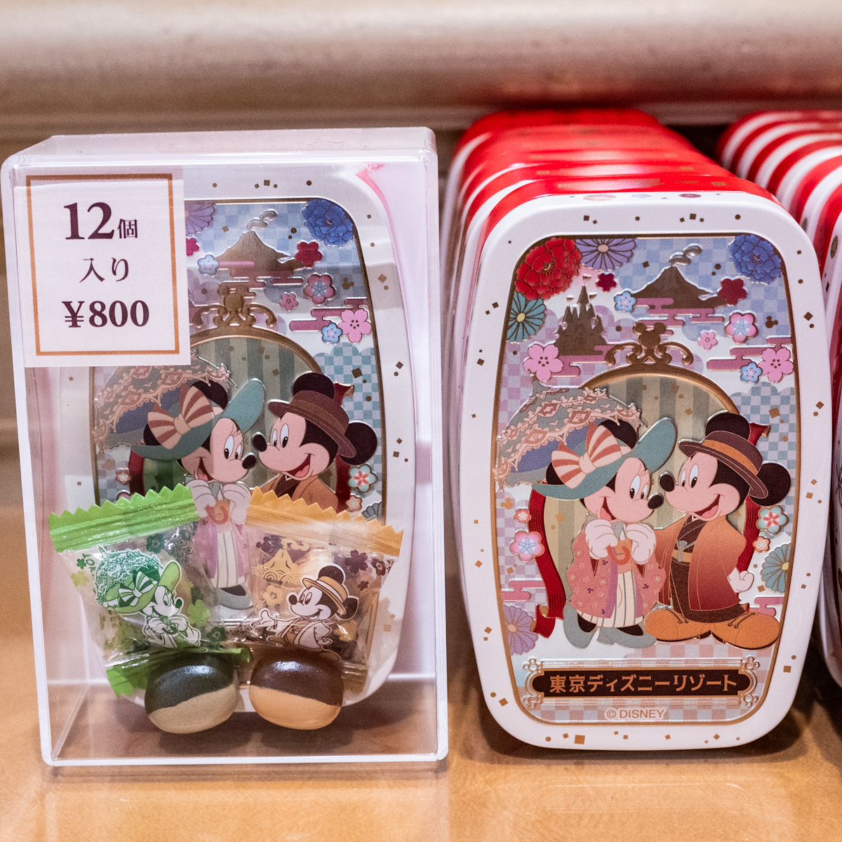 東京ディズニーランド和装ミッキー、ミニーキャンディー缶・お土産