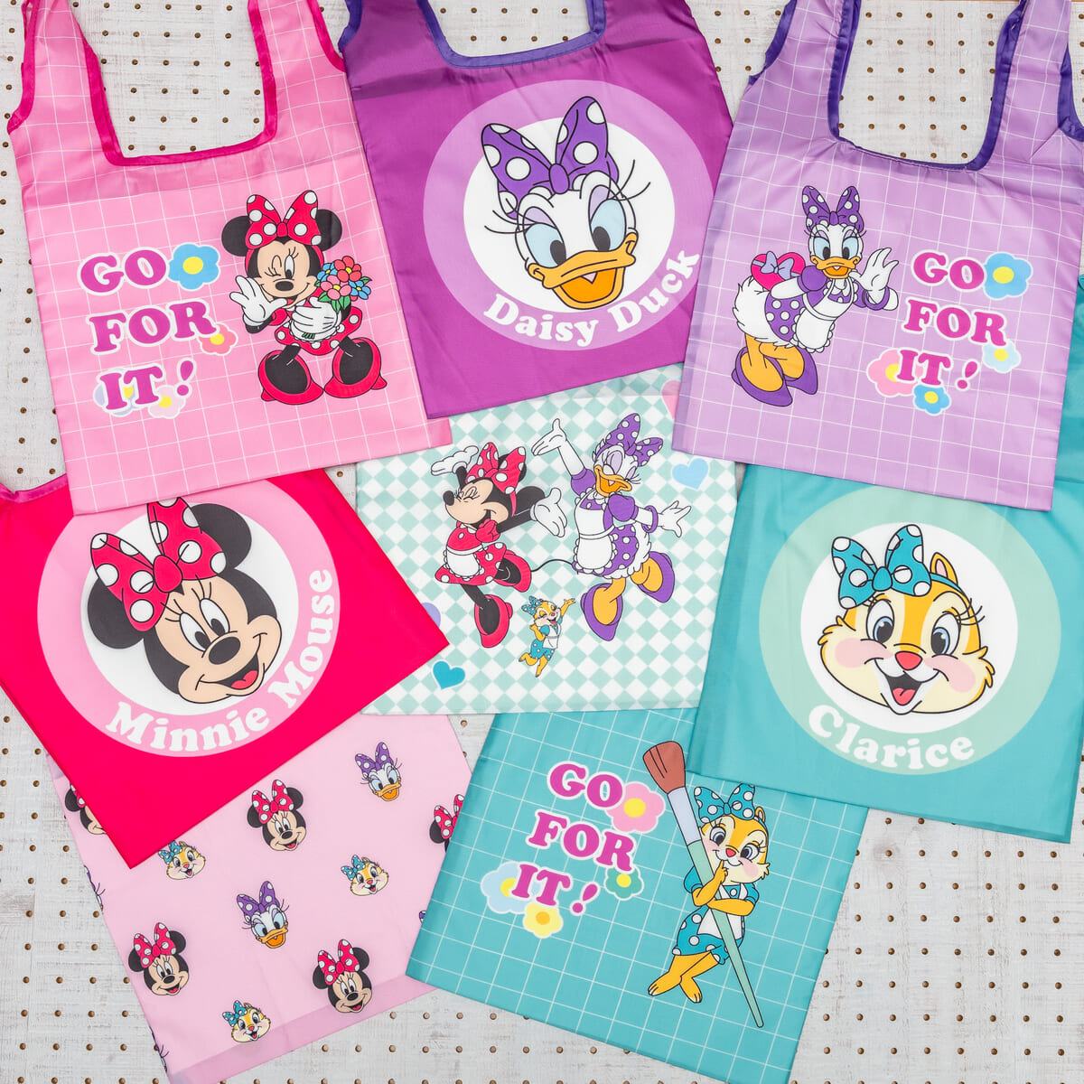 ナムコ「ミニーマウス＆デイジーダック＆クラリス エコバッグ ～GO FOR IT!～」